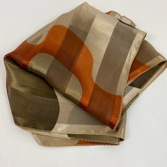 Women's Orange and Cream Scarf-wrap lovely abstract! - Picture 1 of 5